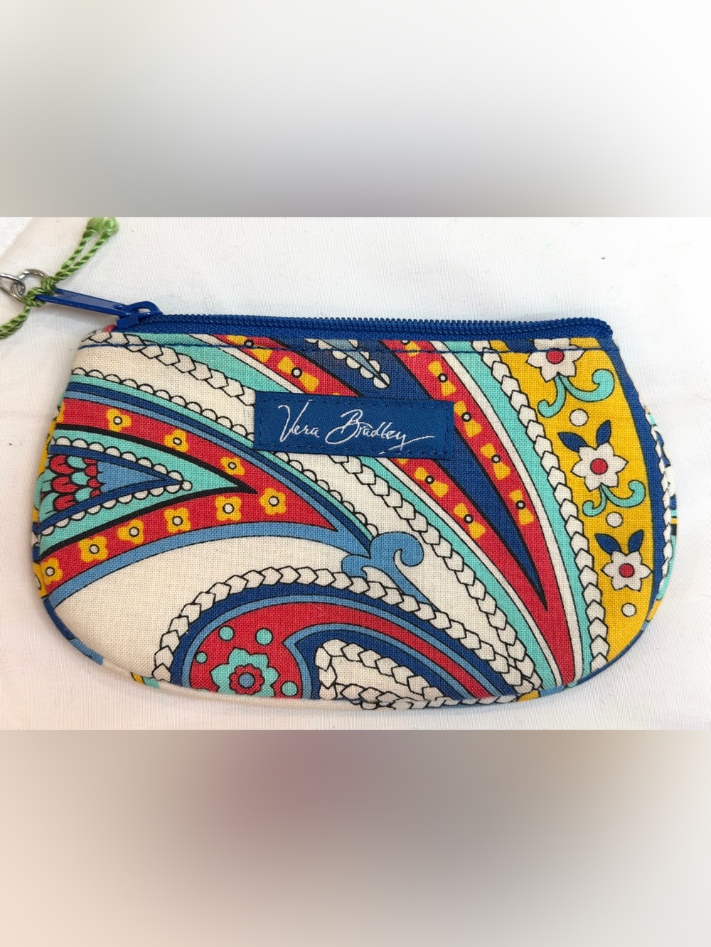 Vera Bradley Marina Paisley Clip Zip ID Holder Retired NEW